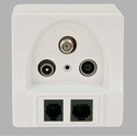 Uttag multimedia TV/SAT/RJ11/RJ45